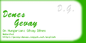 denes gevay business card